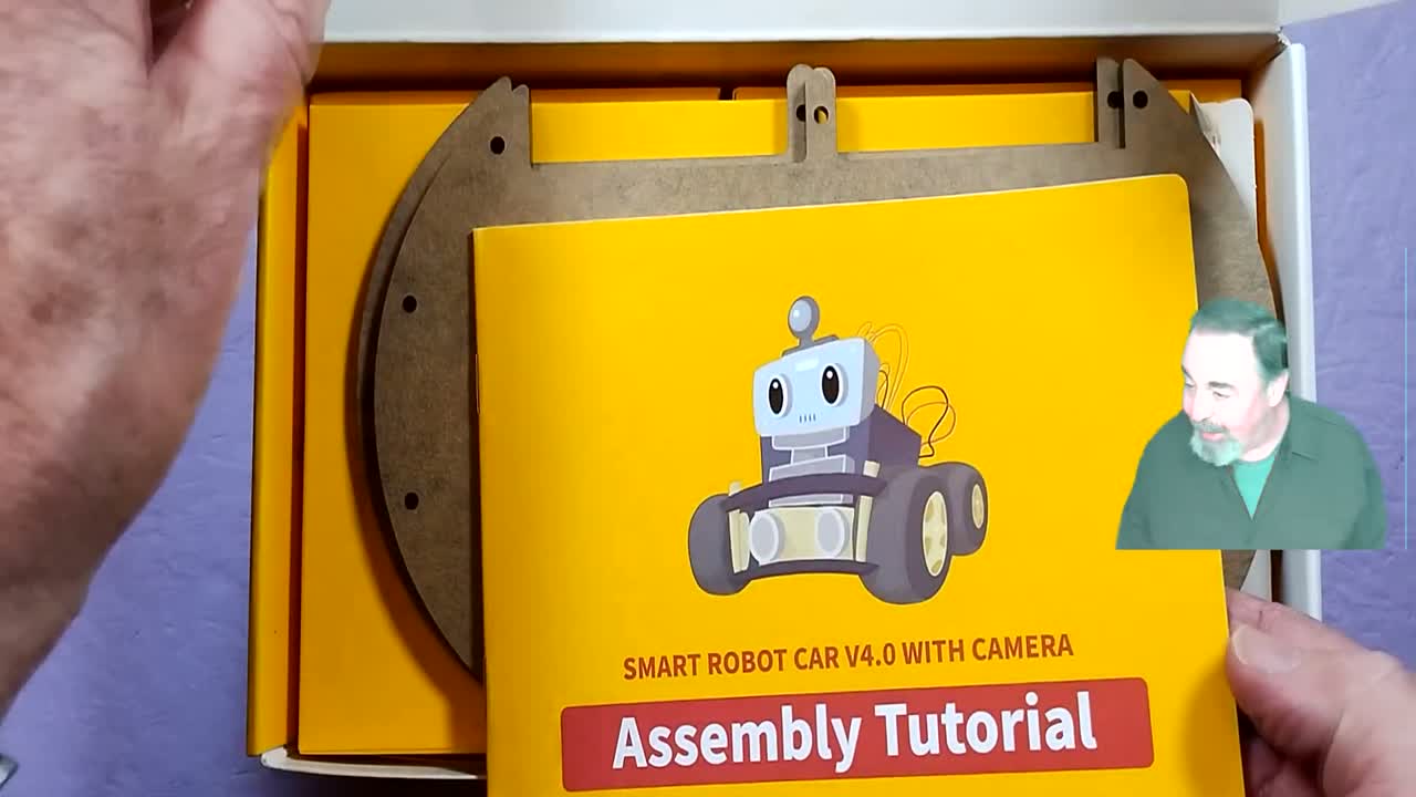 The robot car kit laid out