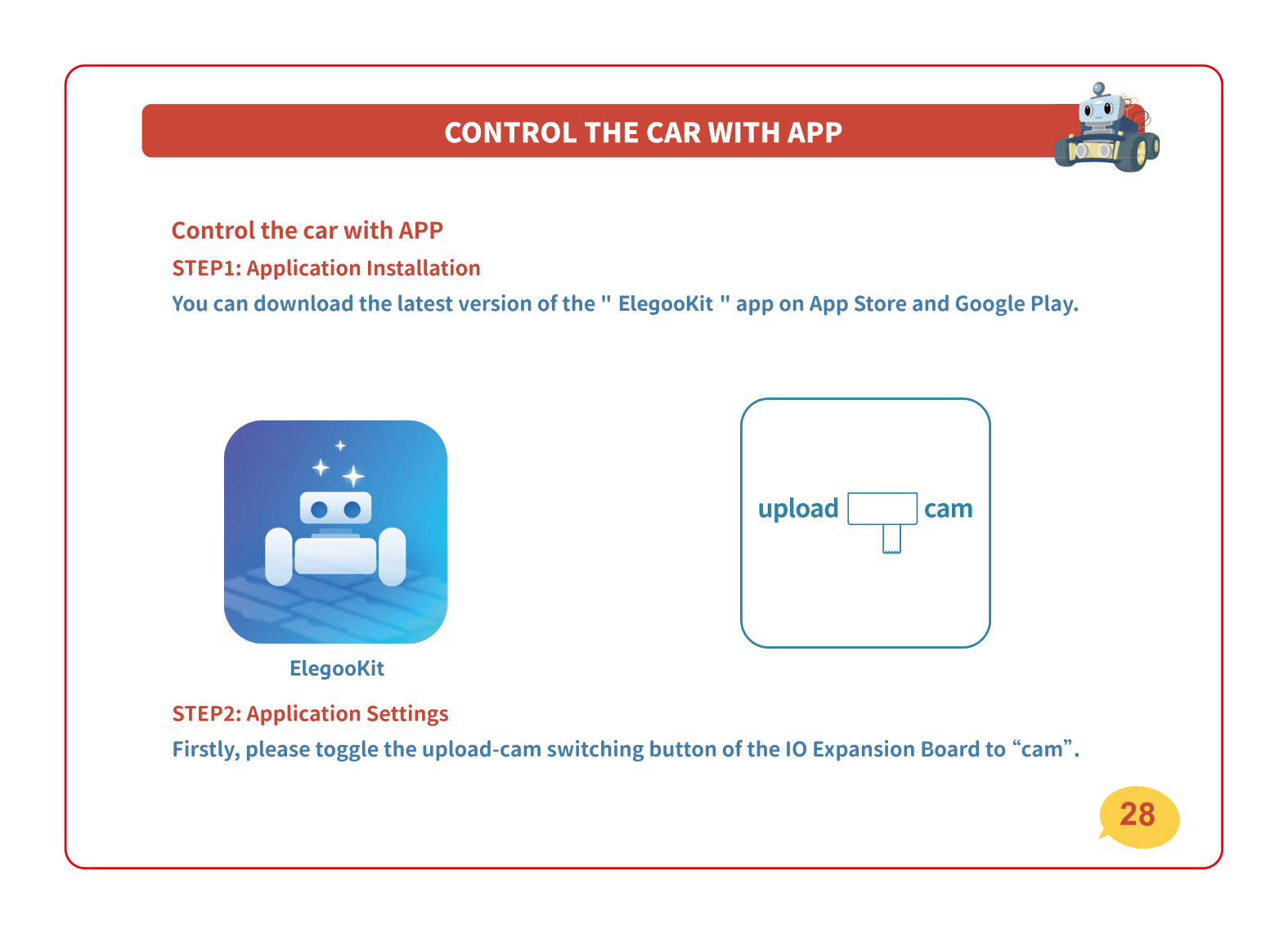 Driving the car from the phone app